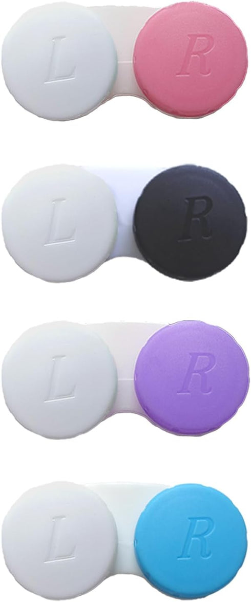 Smanzu 4 Pack Contact lens case Bulk Colorful Contact Lens Soak Storage Box