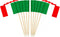 JAVD CYPS 100 Pcs Italy Flag Toothpick Flags, Mini Stick Cupcake Toppers for Party Decoration and Celebration