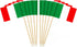 JAVD CYPS 100 Pcs Italy Flag Toothpick Flags, Mini Stick Cupcake Toppers for Party Decoration and Celebration