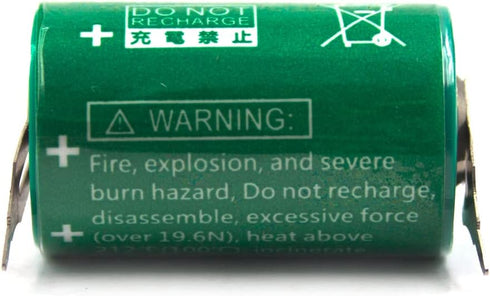 (2-Pack) CR1/2AA-SLF 3V Lithium Battery, Replacement for VARTA CR 1/2 AA Series with Tabs 2 Pin (10mm +)
