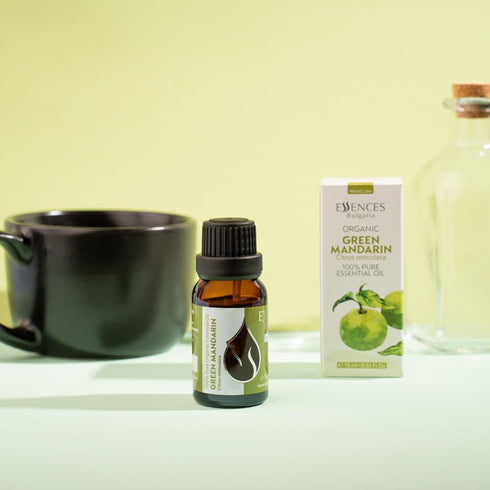Essences Bulgaria Organic Green Mandarin Essential Oil 0.51 Fl Oz 15ml, 100% Pure Natural for Aromatherapy and Candle