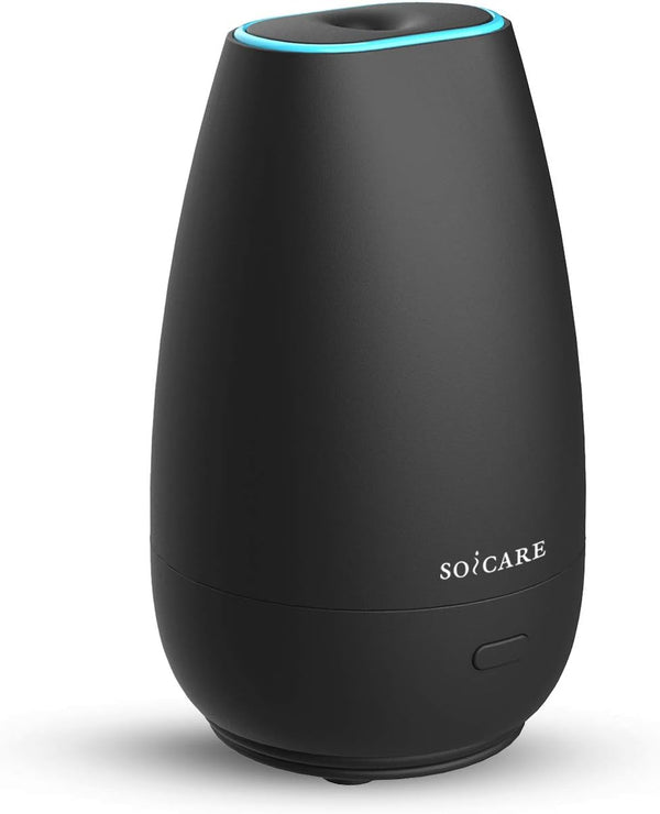 SOICARE Car Essential Oil Diffuser, Portable Mini Aromatherapy Humidifier with Built-in USB Cable, Elegant Black