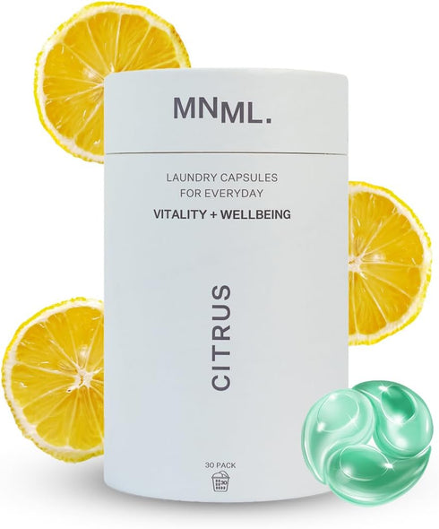 Citrus Laundry Pods, 30ct, Eco-Friendly Natural Detergent Pods for Sensitive Skin, No Waste, Luxury Fragrance