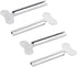 WLngtv 4Pcs Silvery Metal Tube Squeezer Keys, Tube Toothpaste Squeezer Keys Metal Hair