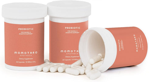 MOMOTARO APOTHECA Organic Probiotics for Women, 30 Capsules, Vaginal & Digestive Health Supplement