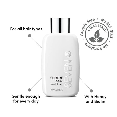 SEVEN haircare - Cubica 7-DAY conditioner with Shea Butter & Vit B5 - Lightweight Conditioner for Any Hair Type - Detangle and Moisturize Hair - Sulfate Free & Paraben Free - 2 oz