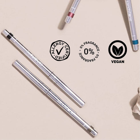 Hypoallergenic Waterproof Eyeliner (Spicy Cinnamon) - Unscented Metallic Brown Eye Pencil, Vegan & Cruelty Free