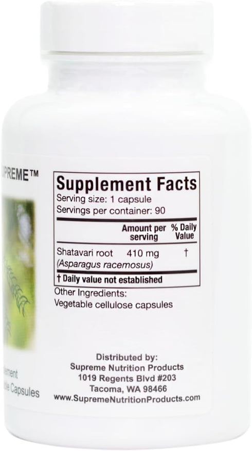 Supreme Nutrition Shatavari Supreme, 90 Vegetarian Capsules of Pure Shatavari Root