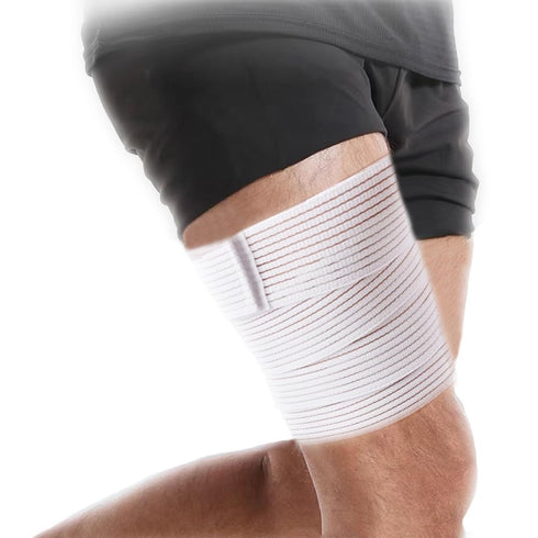 Thigh Compression Garment, Adjustable Bandage Brace Wrap for Men and Women, Pain Relief for Thigh and Knee Support