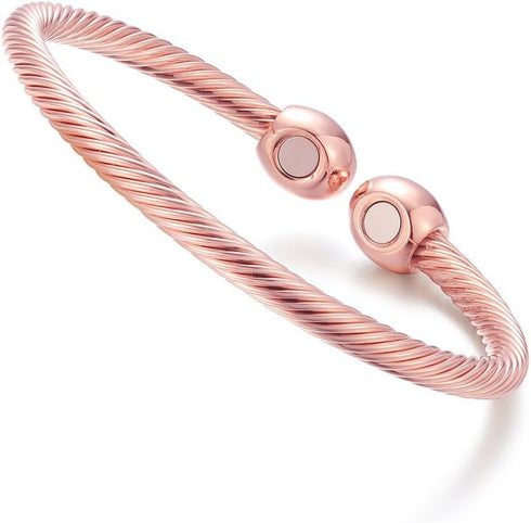 NewZenro Elegant Magnetic Bracelet Copper Magnets Bangle for Women and Men, Gifts for Father's Day