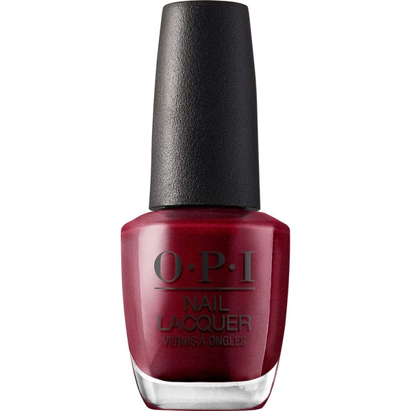 OPI Nail Lacquer Nail Polish, Opaque Bright Red Shimmer, Vegan, Fast Drying