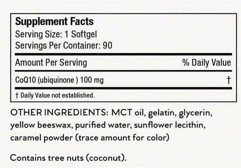 Nutri-Rich CoQ10 HIGH POTENCY 100mg - Coenzyme Q10 Antioxidant for Heart Health & Cellular Energy, 90 Softgels