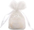 Teensery 3 Pcs Cotton Drawstring Gift Bags Embroidery Lace Floral Pouches for Christmas
