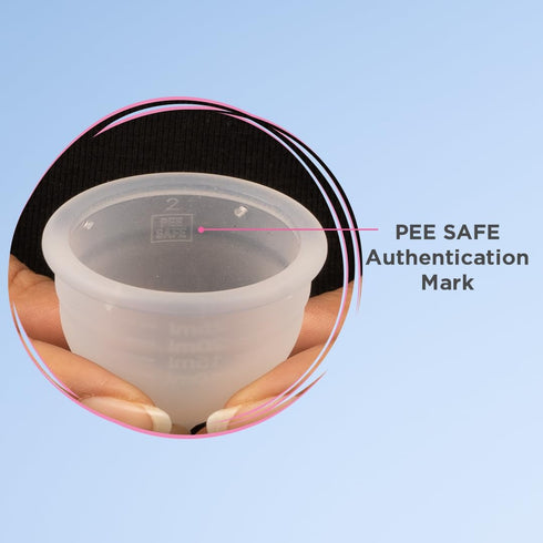 Pee Safe Reusable Menstrual Cup for Women, Large, Medical Grade Silicone, Soft, Flexible, BPA & Latex Free