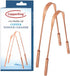 Set of 2 Pure Copper Metal Tongue Cleaner Pack, Easy to Use Ayurvedic Tongue Scrapers for Better Oral Hygiene