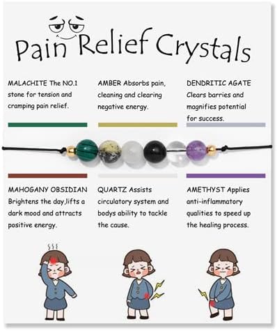 Fuqimanman2020 6mm Spiritual Crystal 7 Chakra Stretch Bracelet - Natural Stone Healing with Meaning Cards for Anxiety