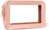 Clear Makeup Bag Organizer, TSA Approved Portable Travel Cosmetic Bag for Women, Pink Vegan Leather