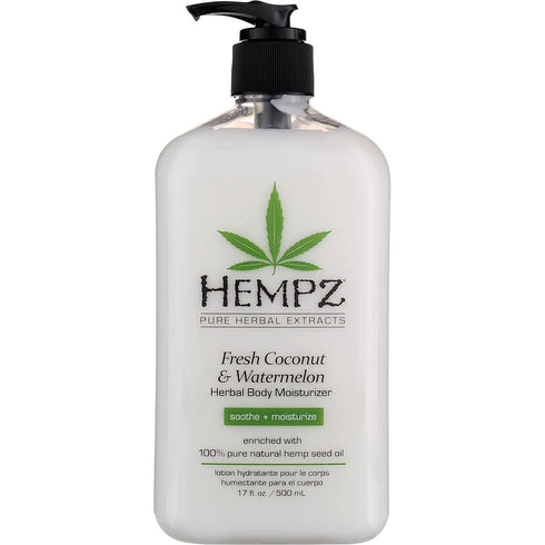 Hempz Body Moisturizer, Coconut and Watermelon, 17 Ounce Pump (500ml)