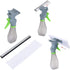 3 in 1 Window Cleaner Squeegee: Microfiber Washer, Glass Cleaning Tool with Spray Bottle for Home and Car Windows.