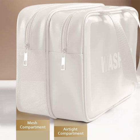 Travel Toiletry Bag for Women and Men, Matte Translucent Organizer with Handle, Makeup Cosmetic Bag for Travel