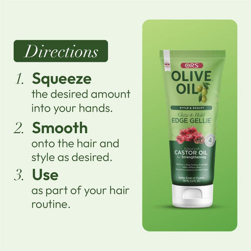 ORS Style & Sculpt Edge Gellie with Castor Oil, 3.5 Ounces for Strengthening