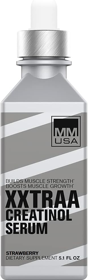 XXTRAA Stable Creatine Serum for Bodybuilding & Powerlifting - Boosts Muscle Mass, Strawberry, 5.1 Fl Oz