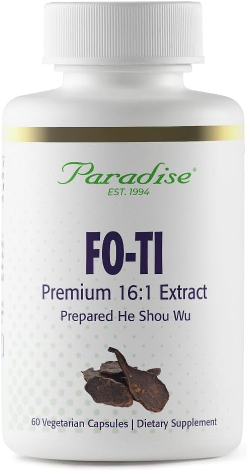 Paradise Herbs Fo-Ti He Shou Wu Root Extract, 60 Vegetarian Capsules, Premium 16:1 Extract