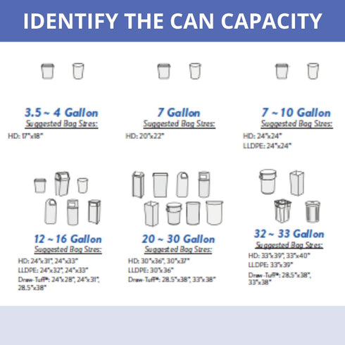 VALH3340N16 33 39" 33" 14 Commercial 10 25 Inteplast Group gallon Capacity, Length x Width x Mic Thickness, Natural