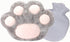 Rubber Hot Water Bottle with Cute Faux Fur Cover, Gray Paw01