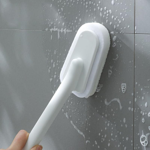 Long Handle Brush Sponge, DIY Cleaning Sponge for Dishwashing, Kitchen, Toilet, Bathroom Wash Tool (Replaceable Sponge)