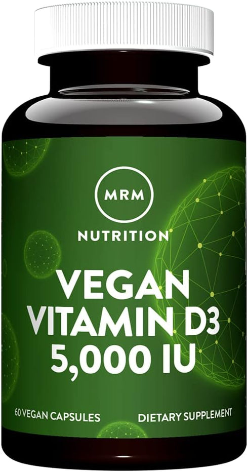 MRM Nutrition Vegan Vitamin D3 5,000 IU | Bone + Immune Health | Made from Lichens | 60 Servings