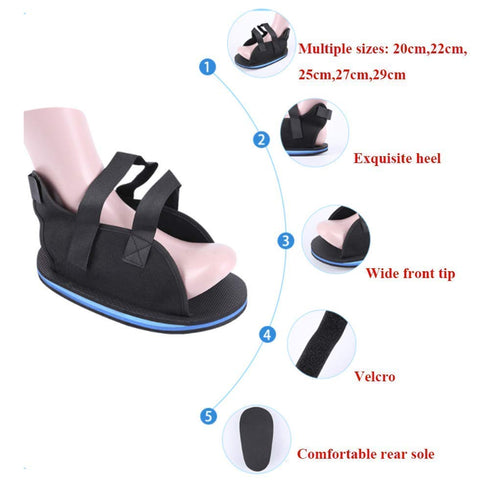 Post Op Shoe for Broken Toe - Lightweight Surgical Foot Protection Cast Boot with Adjustable Straps for Ankle Injuries