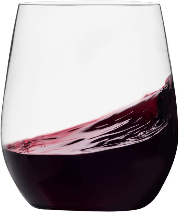 48 Pack Munfix 12 Oz Plastic Stemless Wine Glasses, Clear, Shatterproof, Disposable, BPA-Free & Recyclable.