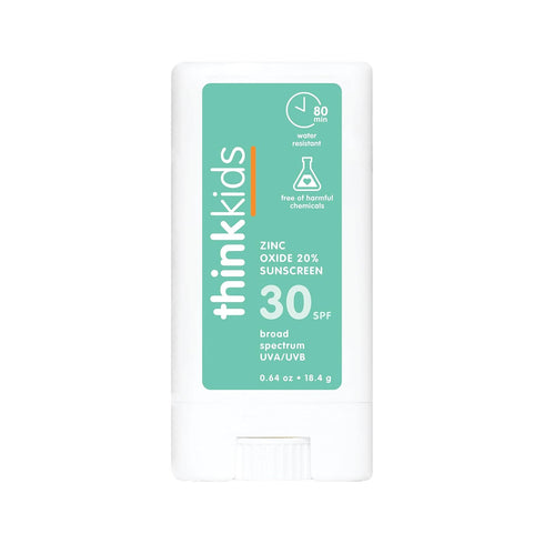 Thinksport Kids SPF 30 Mineral Sunscreen Stick, 0.64 Oz, Safe, Natural, Water Resistant for Children