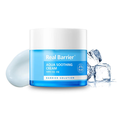 Real Barrier Aqua Soothing Cream 1.7 Fl.Oz. - Hyaluronic Acid Facial Cream for Sensitive Skin, Redness Relief