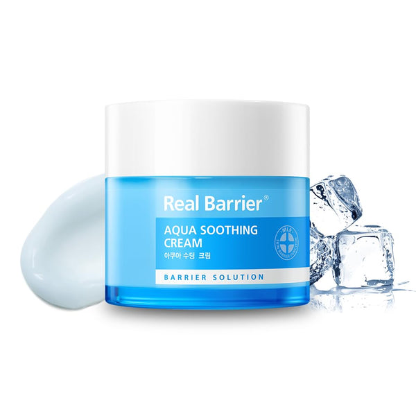 Real Barrier Aqua Soothing Cream 1.7 Fl.Oz. - Hyaluronic Acid Facial Cream for Sensitive Skin, Redness Relief