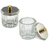 lasenersm 2 Pieces Mini Glass Dappen Dish with Stainless Steel Lid, Nail Art Tools Glass Cup
