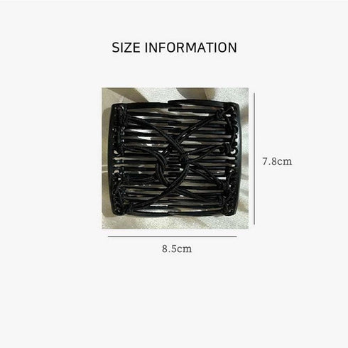 2Pcs Black Adjustable Elastic Hair Comb, Stretchy Double Comb Hair Clip for Women Hair Styling