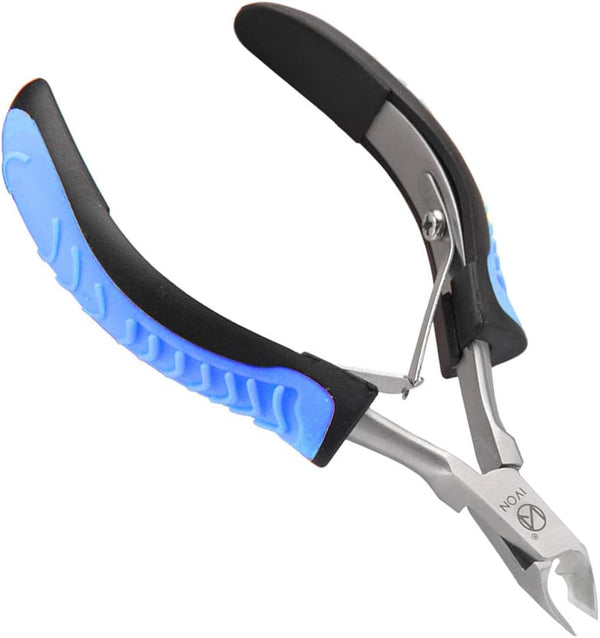 IVON Cuticle Trimmer, Professional Non-Slip Stainless Steel Nipper, Blue