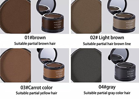 Magical Fluffy Thin Hair Powder Shadow Makeup Concealer, Instant Gray Coverage, 4g (01 Brown)