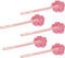 5Pcs Pink Sponge Bottle Brush, 17cm Long Handle Flower Shaped Cleaning Brushes for Reusable Containers
