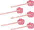 5Pcs Pink Sponge Bottle Brush, 17cm Long Handle Flower Shaped Cleaning Brushes for Reusable Containers