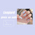 MISUD Medium Press on Nails Coffin, Cute Glossy Glue on Nails, Blue French Tip Artificial Nails, 24pcs
