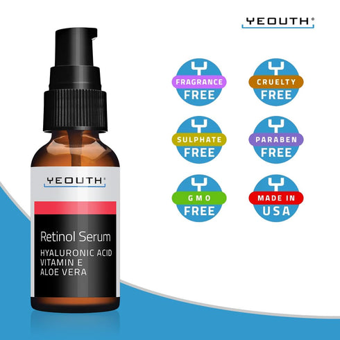 YEOUTH Retinol Serum for Face 1oz - Hydrating Face Serum with Hyaluronic Acid for All Skin Types