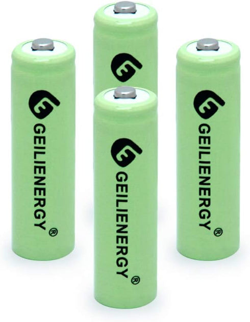 Solar Light Batteries AA Ni-MH 600mAh 1.2V Rechargeable for Garden Lights, Remotes (4 Pcs)