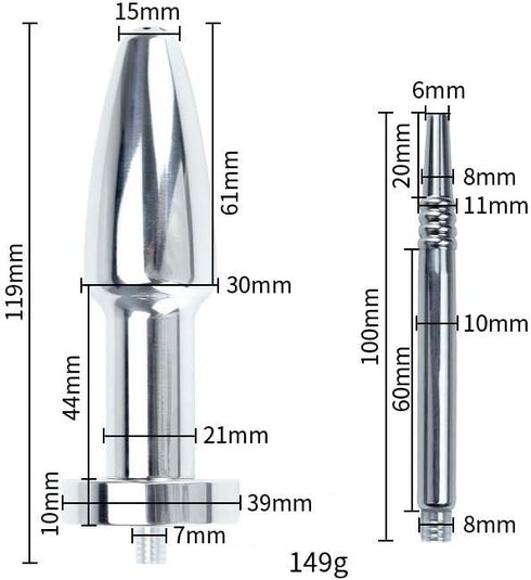 Urethral Dilator with Smooth Double Head Stainless Steel Penis Plug Adult Sex Toys - Catheters & Sounds Sounding Rods