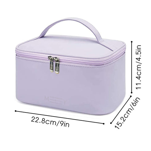 Meiyuuo Small Makeup Bag Cosmetic Organizer Waterproof Zipper Pouch for Women (Light Lavender Purple)