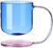 YIIABSLEP 2PC color suspended high borosilicate glass mug, breakfast milk coffee cup, office