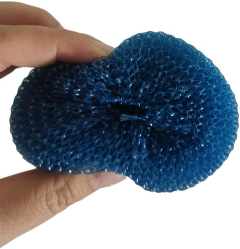 Plastic Dish Scrubbers for Dishes, Nylon Round Scrubber Scouring Pad, Colorful Non Scratch Mesh Pads (24 Pack)