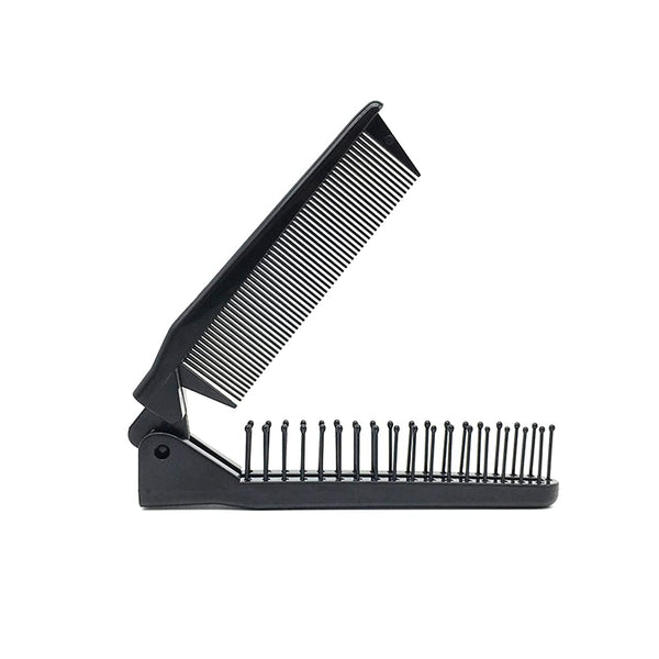 Louise Maelys Portable Travel Folding Hair Brush, Compact Pocket Double Headed Anti-static Comb